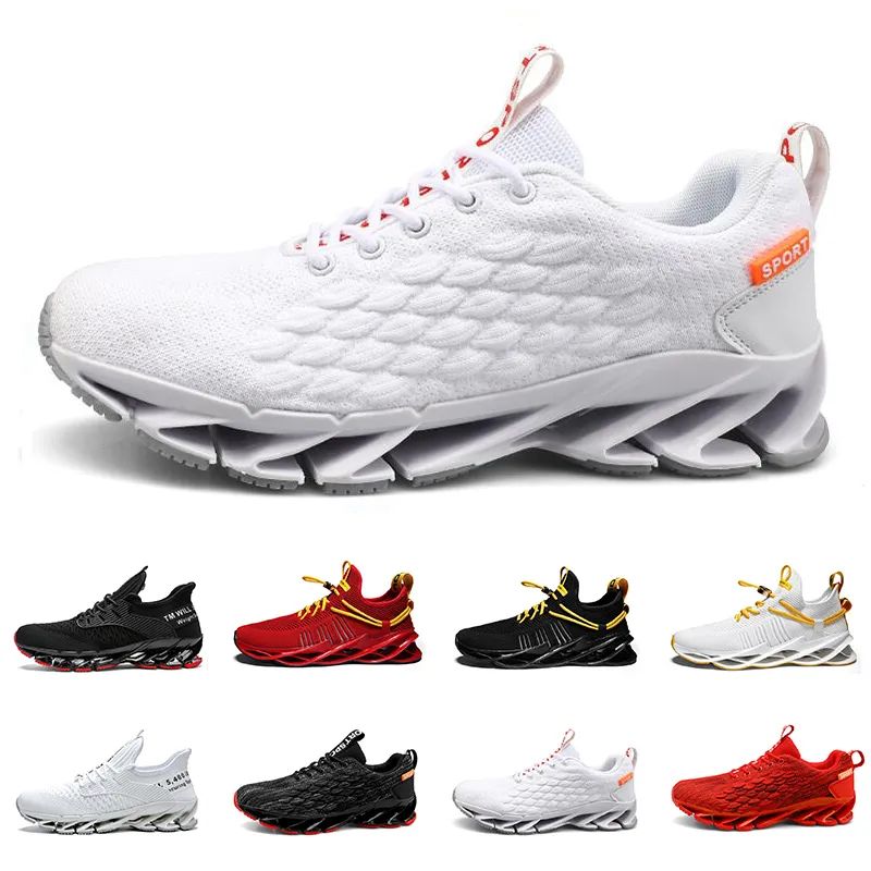 2021 Satış Erkekler Koşu Ayakkabıları Üçlü Siyah Beyaz Kırmızı Moda Erkek Trainer Nefes Koşucu Spor Sneakers Boyutu 39-44 Eleven