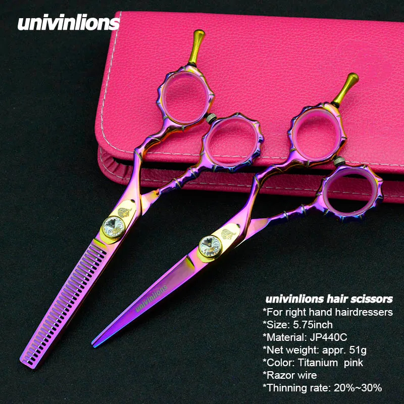 Univinlions High Quality 5.75" 6" Barbers Kit Professional Hairdressing Scissors Hair Cutting Thinning Shears Japan Steel 440C