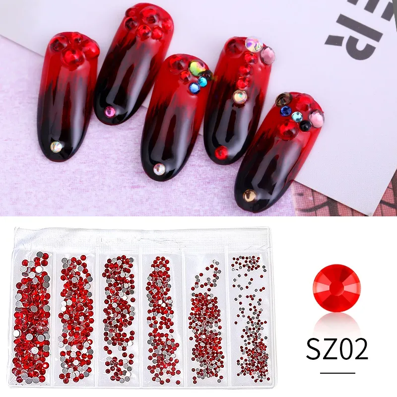 Na007 1300pcs glänsande kristall nail art rhinestones dekoration diamant för nagel tips manikyr naglar smycken sten tillbehör