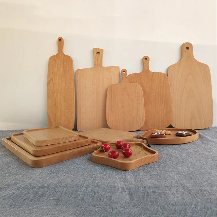 Wooden Cutting Boards Pizza Fruit Bread Plate Wood Chopping Board Baking Bread Board Tool No Cracking Deformation Plate