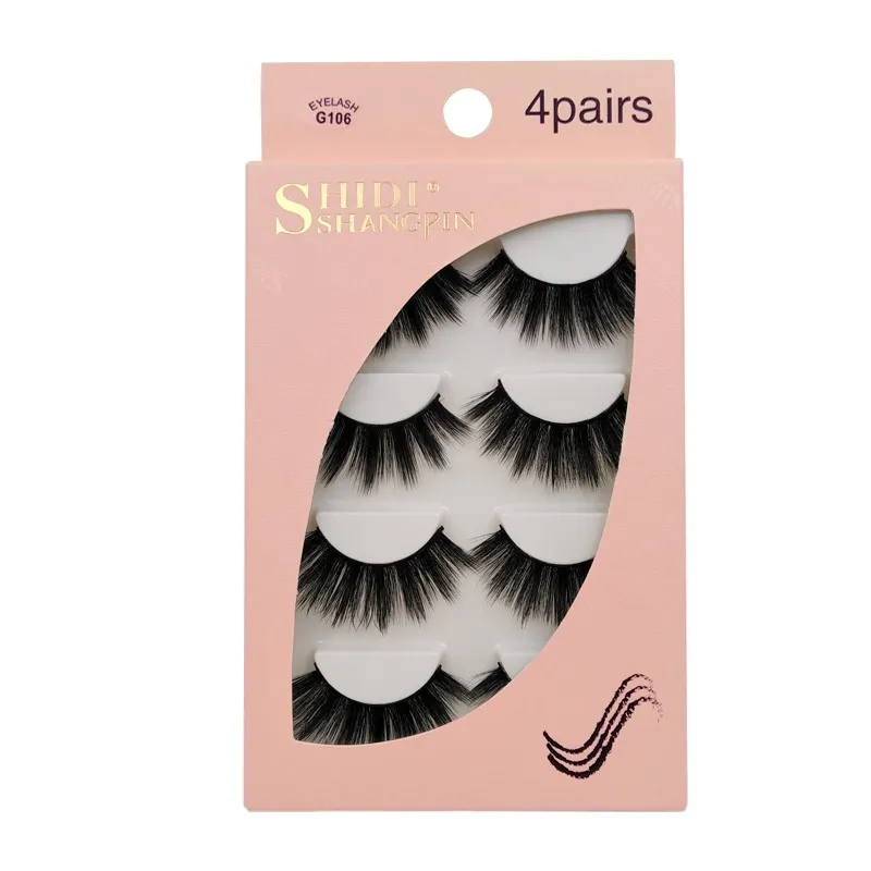 4 par mink ögonfransar 3d mink fransar falska ögonfransar naturliga 3d falska fransar cilios faux mink fransar faux cils