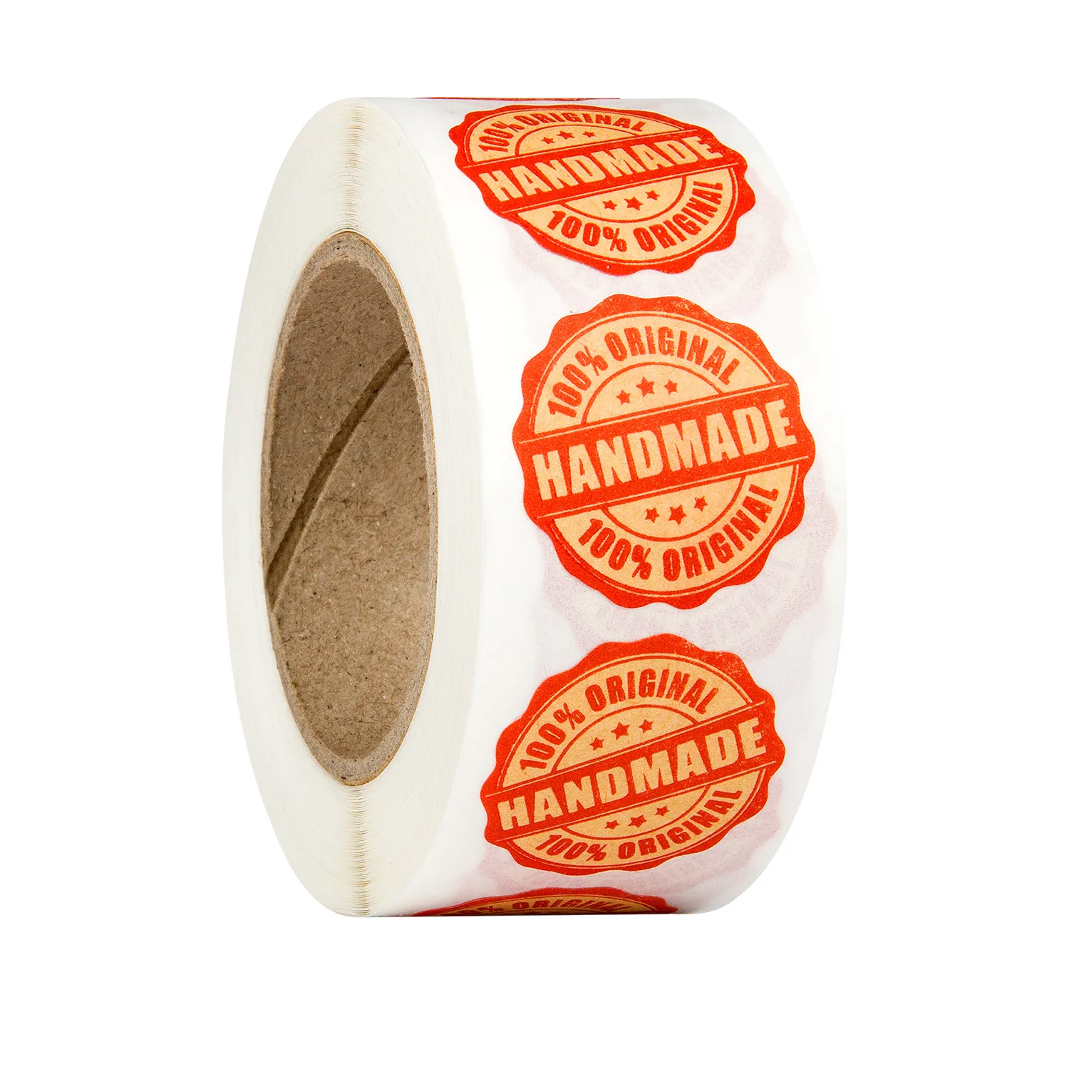 1000 pcs 1 inch ronde papier handgemaakt originele lijmstickeretiket in rollen commerciële items pakket labels voedselverpakkingsstickers diy