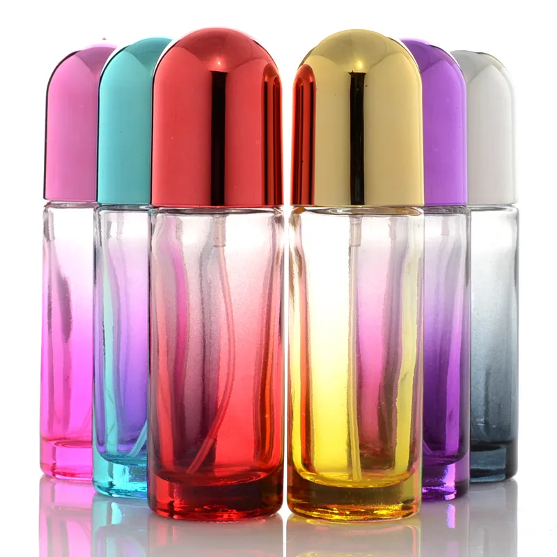 commercio all'ingrosso caldo 20 ml di vetro colorato flacone spray atomizzatore profumo bottiglia da viaggio contenitore cosmetico bottiglia di profumo riutilizzabile