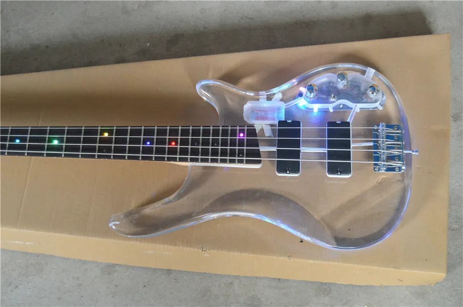 Nouvelle Qualité Plexiglas Transparent 4 Cordes Guitare Basse Électrique  Lumières Led Plaque De Doigt Gratuite Du 243,13 €
