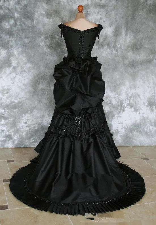 Vintage Gothic Corset Ballgown Wedding Dress With Long Sleeves, High Neck,  Lace Tiered, And Floor Length Black And Burgundy From Chicweddings, $148.95  | DHgate.Com