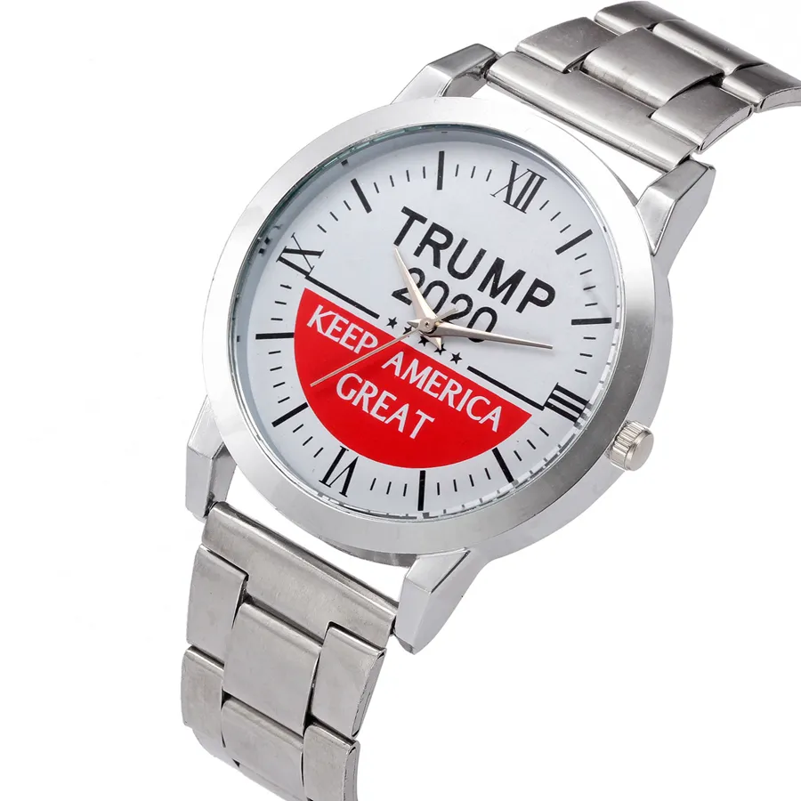 Trump relógios de pulso 5 Estilos Trump 2020 Strap Watch Retro letra impressa Homens Rapazes relógios de quartzo OOA7554-4