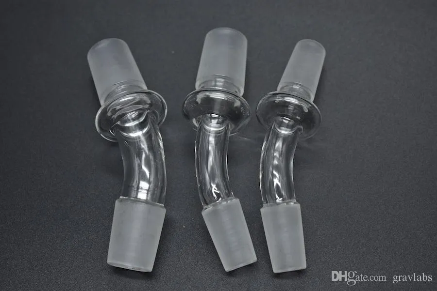 wholesale thich heady glass adpter 45 degree angle 14.4mm 18.8mm joint 14mm 18mm male to male converter glass adapter for bongs