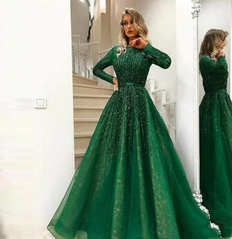 green evening dress long A-Line Long Satin Dark Green Prom Dress with Split PSK406 US6 / Custom Color