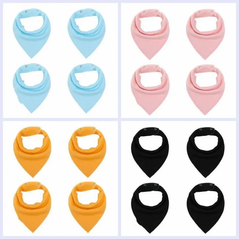 Baby Bibs Burp Cloths Solid Spädbarn Saliv Handduk Toddler Bomull Bandana Dribble Bibs Pinafore Fashion Nyfödd Triangel Head Scarf YP7239