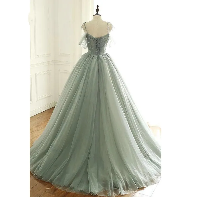 mint green empire waist dress Empire Waist A-LineTulle Bridesmaid Dress|Timeless Elegance