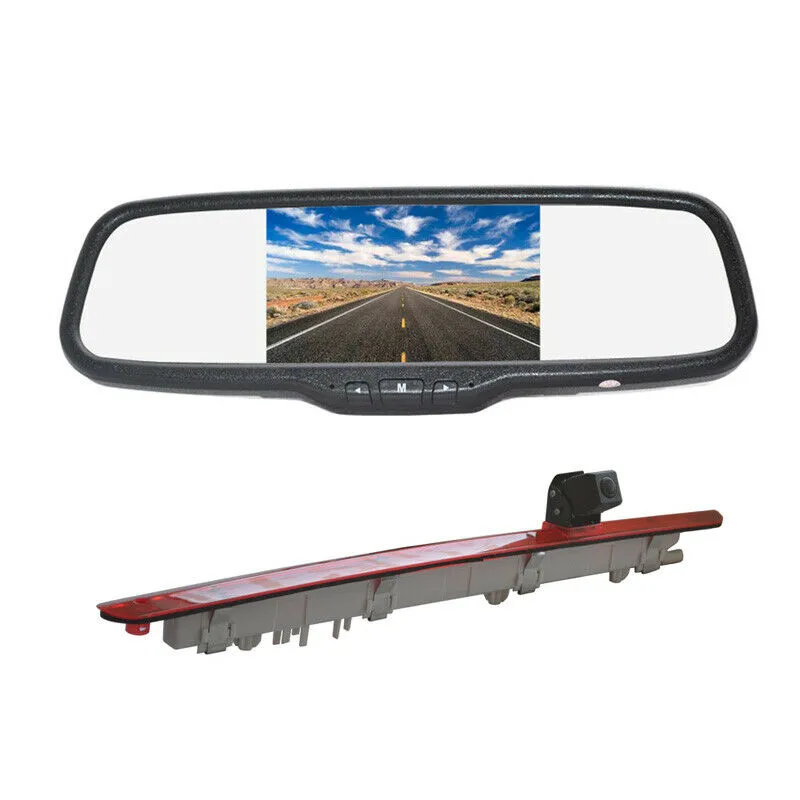 Luz de freio estacionamento reverso câmera backup kit monitor espelho para carro mercedes benz metris/vito