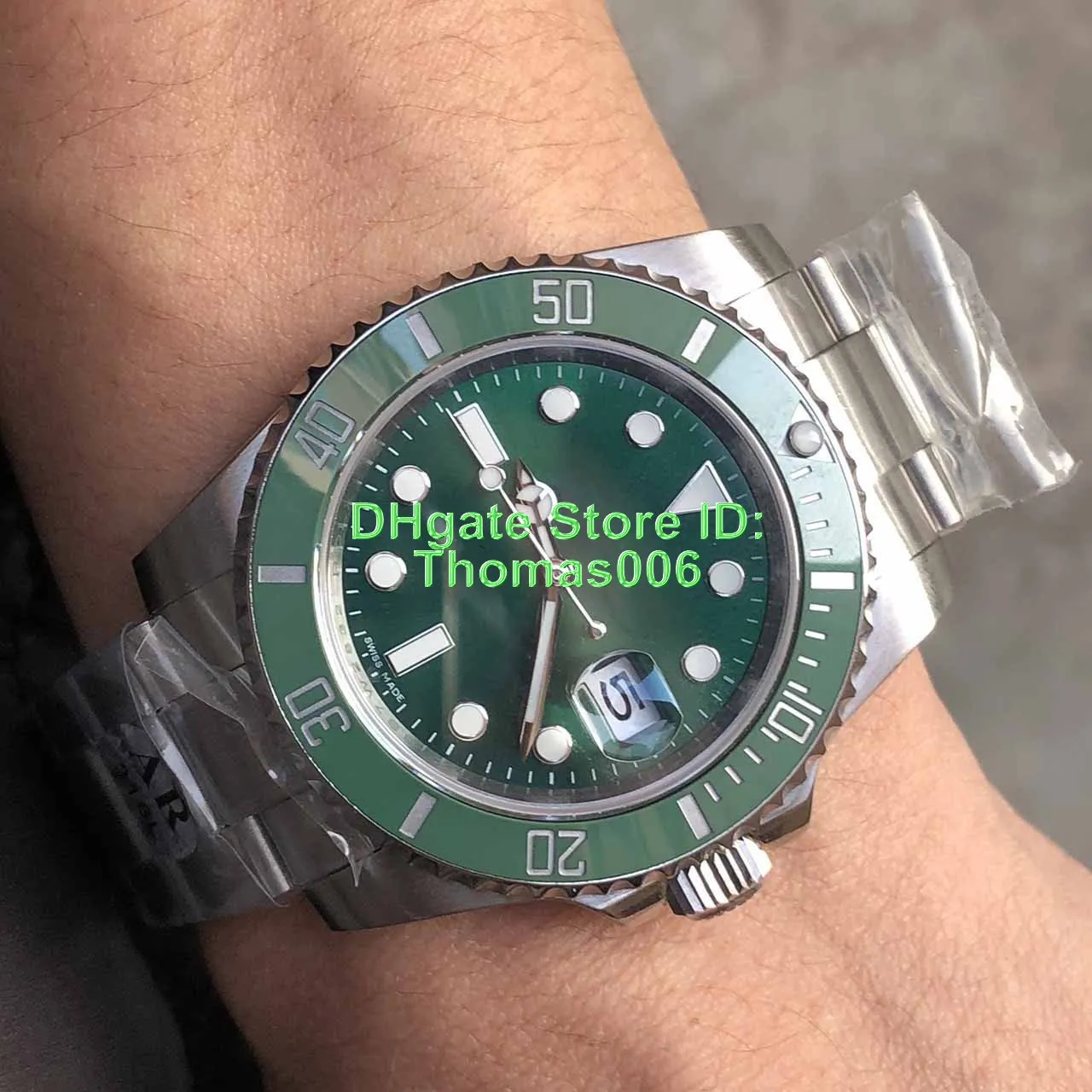 Relógios novos de qualidade AR 116610 2813 Relógios masculinos de aço inoxidável com mostrador verde automático 2813 316L 227V