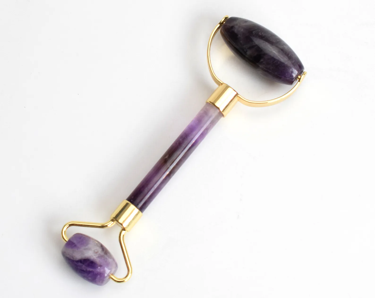 Natural Chakra Amethyst Massage Stone Carved Reiki Crystal Healing Gua Sha Beauty Roller Facial Massor Stick