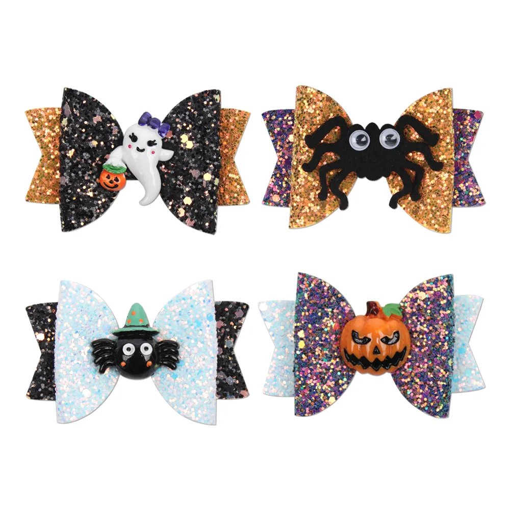 2020 Nowy Cute Dyni Glitter Klip Do Włosów Dla Dziewczyn HairClips Halloween Hairpins Dzieci Dzieci Barrettes Akcesoria do włosów M1898