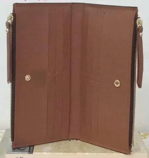 ロングウォレット多色デザイナーコイン財布カードホルダー女性クラシックデュアルジッパーポケットチェッククリッピングバッグ