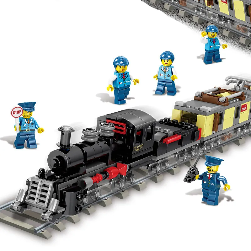 Modèle de bloc de construction de train KZ, 8 types de trains, chacun avec 9 combinaisons, jouets de développement bricolage, pour les cadeaux de Noël de la fête d'anniversaire des enfants