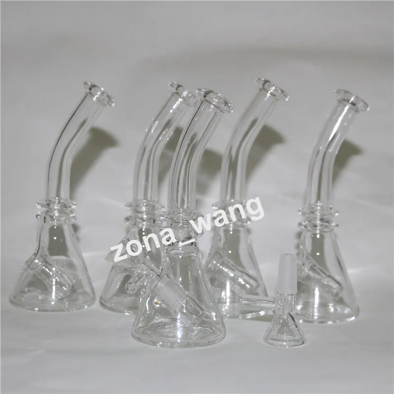 Narguilés Bongs Verre Pyrex Bong d'eau avec des lèvres colorées 10mm Joint Beaker Pipes Plate-forme pétrolière