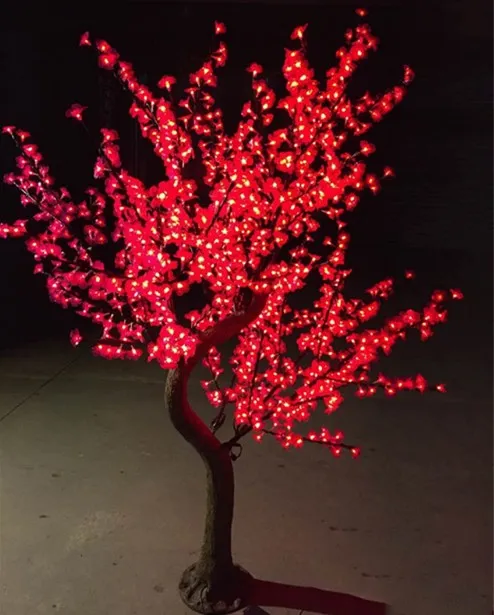 Luces de calle LED lámpara de árbol de flor de cerezo 1,5 ~ 2,5 metros de altura simulación tronco natural decoración de boda iluminación festival iluminación decoración de jardínLLF