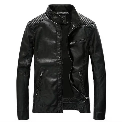 New Style Motorcycle male zipper Leather Jacket Men Windbreaker PU bikers Jackets Male Outwear leather Baseball Jackets