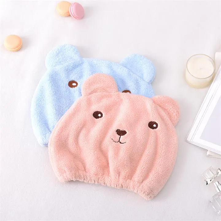 Lovely Animal Shower Cap Strong Absorbing Hair Dry Hat Drying Cute