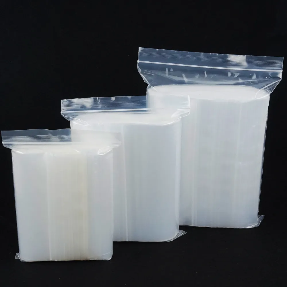 100pcs/pack Plastic Storage Bags Transparent Thicken Zip-lock Bag