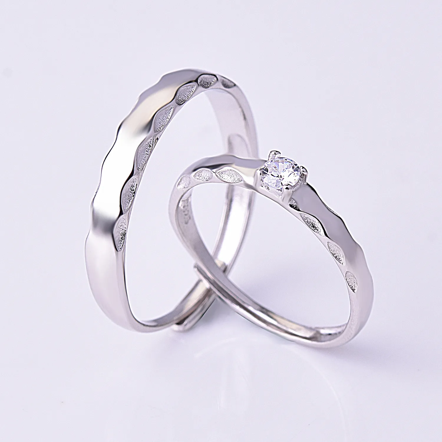 Buy Nilu's Collection 925 Sterling Silver Plated Adjustable Couples Ring  for Men and Women (Set of 2) Online at Best Prices in India - JioMart.