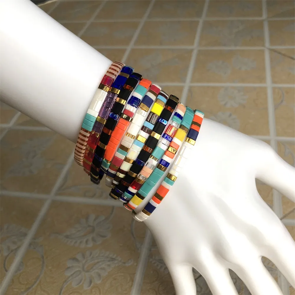 Pulseiras para as mulheres da moda 2019 de jóias Japão importou tila miyuki presentes bracelete pulseira de 5mm de largura de verão attactive boêmio