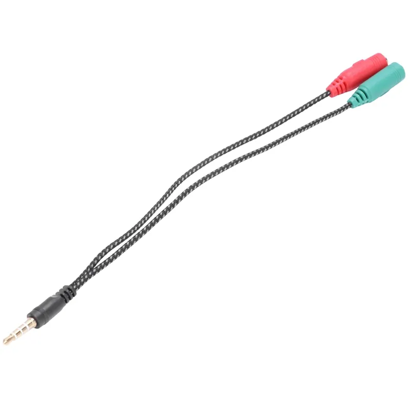 PLCPDM Splitter per cuffie per computer 3,5 mm femmina a 2 3,5 mm maschio cavo intrecciato convertitore adattatore cuffie da 3,5 mm