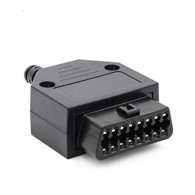 2020 Högkvalitativ 16pin Automotive OBD2 OBDII Kvinna Connector 70mm Auto OBD Test Diagnostic Plug