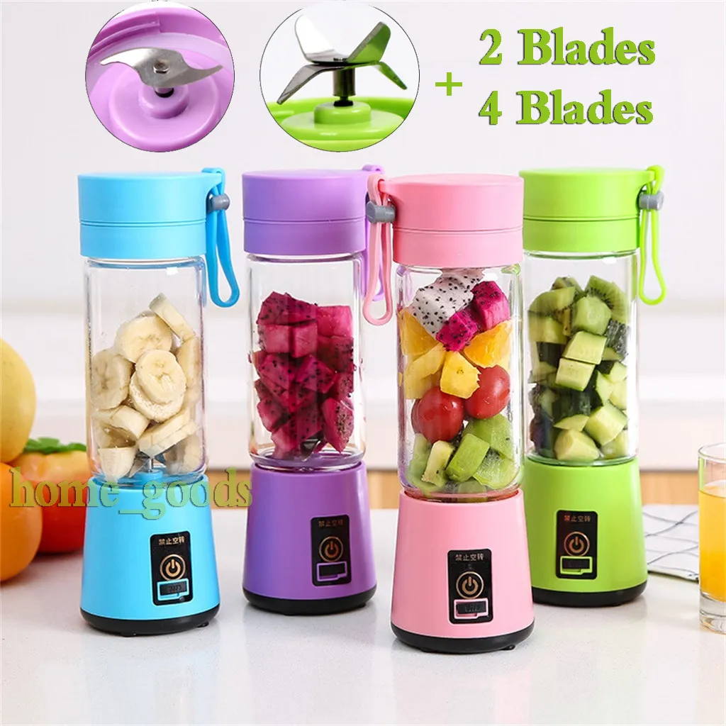 Kişisel Blender Seyahat Fincan 2/4 bıçakları el Taşınabilir Elektrikli Sıkacağı Blender USB Şarj Edilebilir Sıkacağı Şişe Meyve Sebze Mutfak Aletleri