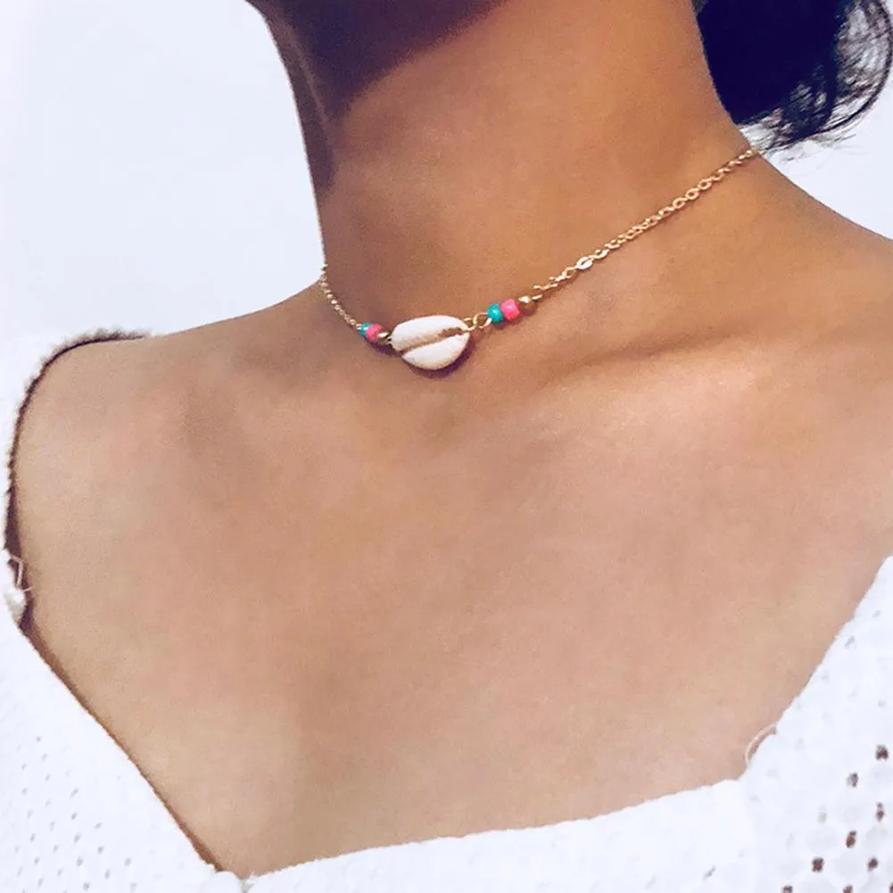 Summer Beach Bohemian Kobiety Sea Shell Charm Koraliki Choker Naszyjnik Biżuteria Prezent Nowy