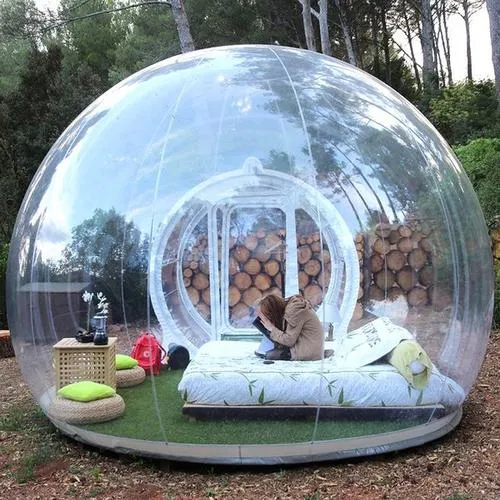 Открытый красивый надувной пузырьковый купольный палатка 3 м Диамметр Отель с вентилятором Оптом прозрачный пузырь!