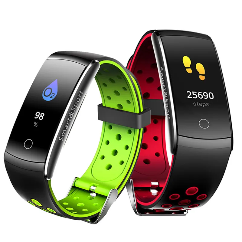 Q8S Smart Armband Herzfrequenz Monitor Blutdruck Blut Sauerstoff Sport Tracker Uhr Fitness Tracker Wasserdichte Armbanduhr Für IOS Android