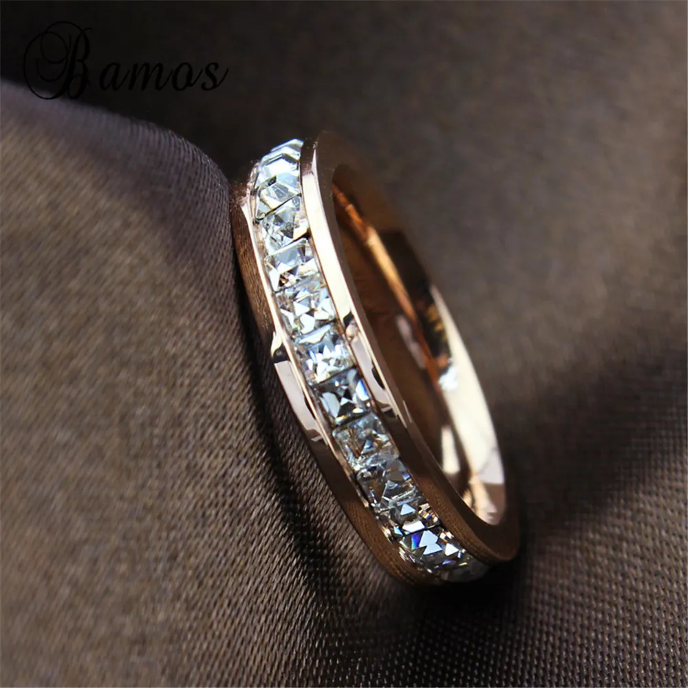 Geometrische Design Frauen Mode Hochzeit Ring Rose Gold Ring Titan Stahl Ringe Für Frauen Sommer Engagement Schmuck R044