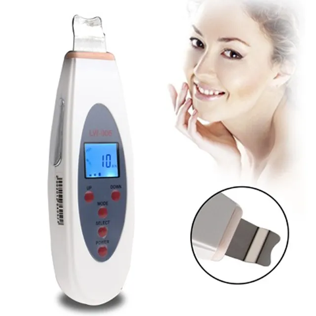 Bärbar LCD Ultraljud Hud Rengöring Ansikte Rengöring Acne Removal Spa Beauty Tool Facial Pore Clean Peeling Tone Lift