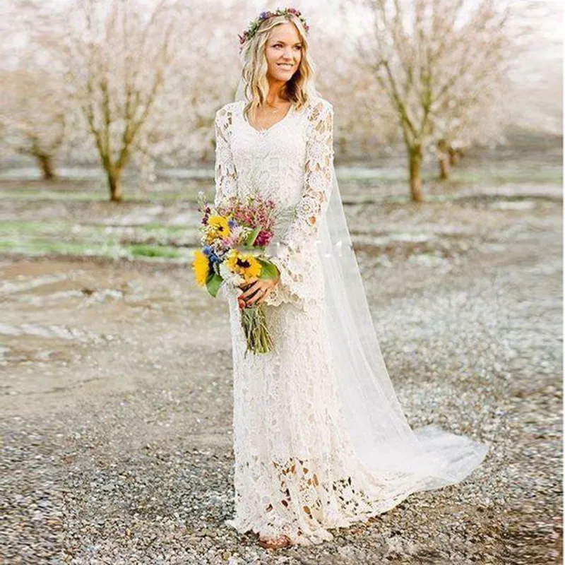 romantic bohemian wedding dresses