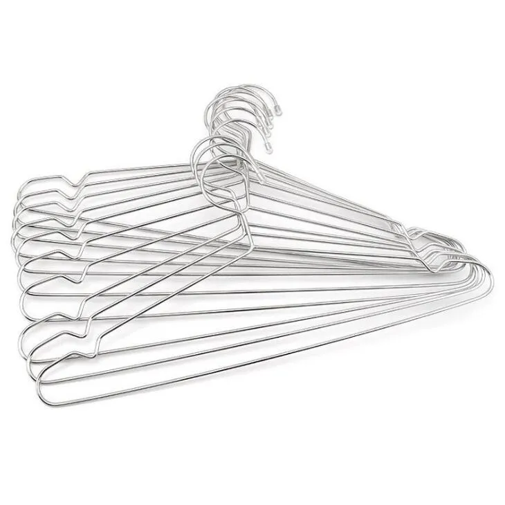 100pcs Stainless Steel Strong Metal Wire Hangers Coat Clothes Hangers 50cm Houseware Drying Clothes Organizer LX1893