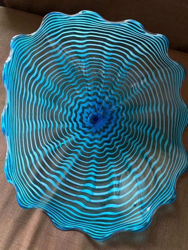 Most Popular Art Decorative Handmade Blown Glass Wall Plates Mouth