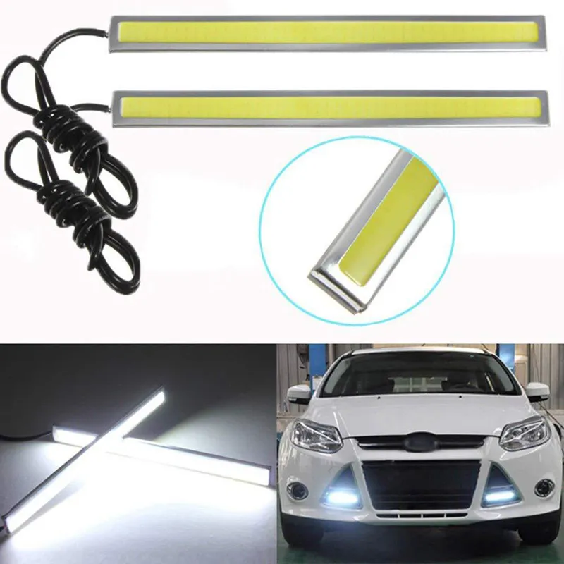 Luces de circulación diurna LED Ultra brillante DC 12V 17cm Impermeable Auto Car DRL COB Conducción Iluminación antiniebla