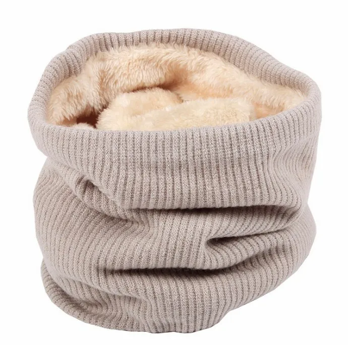 Wholesale-10pcs / lot mode automne hiver infiniment écharpe femme chaude hiver tricoter colle cercle laine capot solide snood