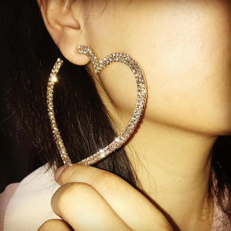 Big heart hoop shop earrings