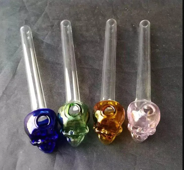 Flat glass pot skull bones Wholesale Glass bongs Oil Burner Glass Water Pipes Oil Rigs Smoking Free