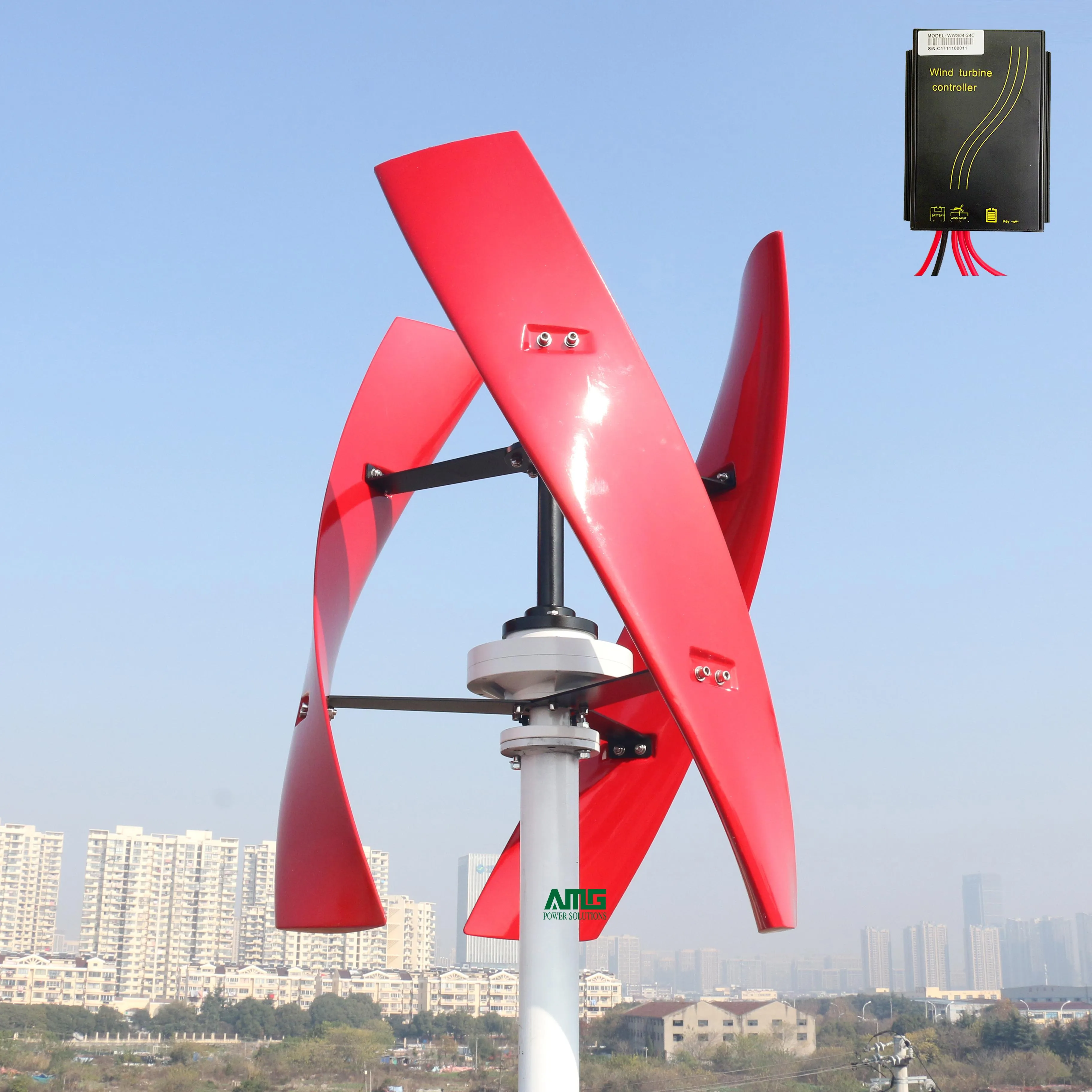 600W Vertikaler Windgenerator Mit 5 Rotorblättern  Produktbild-Vorschau 5