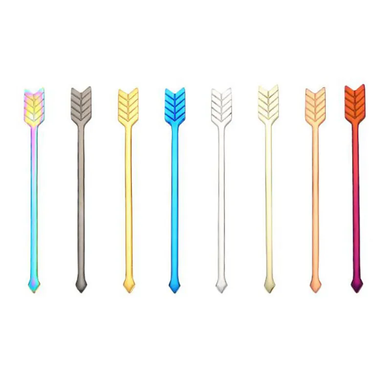 Creative Arrow Shape Salad Forks Dessert Fruit Fork Stainless Steel Cake Fork Coffee Mixer Wedding Party Flatware ZC0644