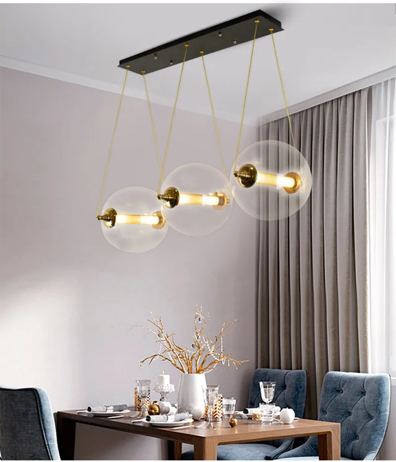 Nordic Designer Nieuwe Stijl Hanglampen Woonkamer Slaapkamer Decoratie LED G4 Droplight Post Moderm Glass Ball Combo Doplight