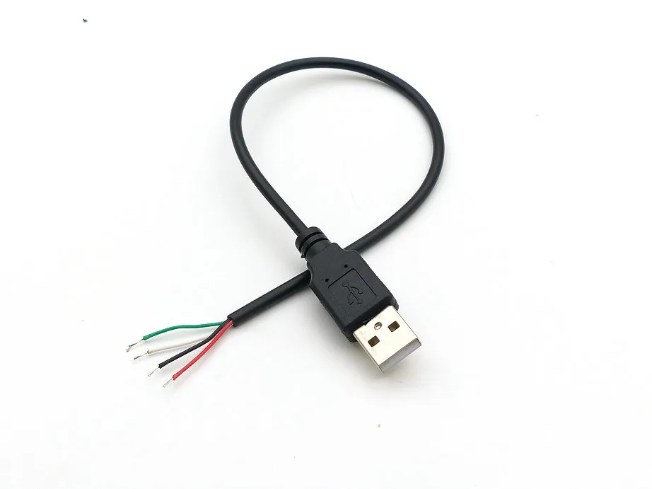 50PCS USB 2.0 Tipo maschio A 4 pin Dati a 4 fili e cavo di ricarica per fai da te