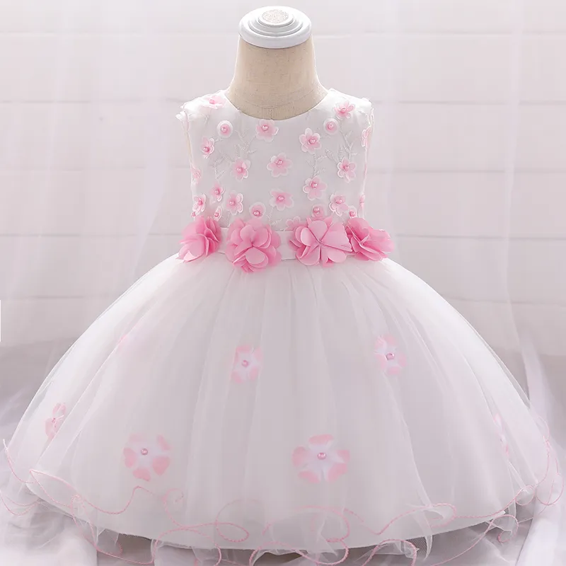 2019 Vestido de Batismo para Vestidos de Festa de Bebê Recém-nascido Vestidos de Festa E Vestidos de Princesa Do Casamento Da Menina 1o Aniversário 0 2 3 6 meses Y19061001