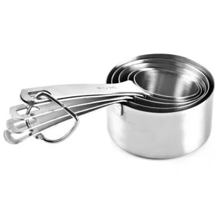 Set Di 8 Misurini E Cucchiai In Acciaio Inox Con Manico In Legno, Per Cucina E Bar, 250 Ml - 1.25 Ml, Ideale Per Cucinare E Preparare Cocktail