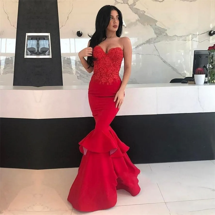 Vestido rojo on sale cola de sirena