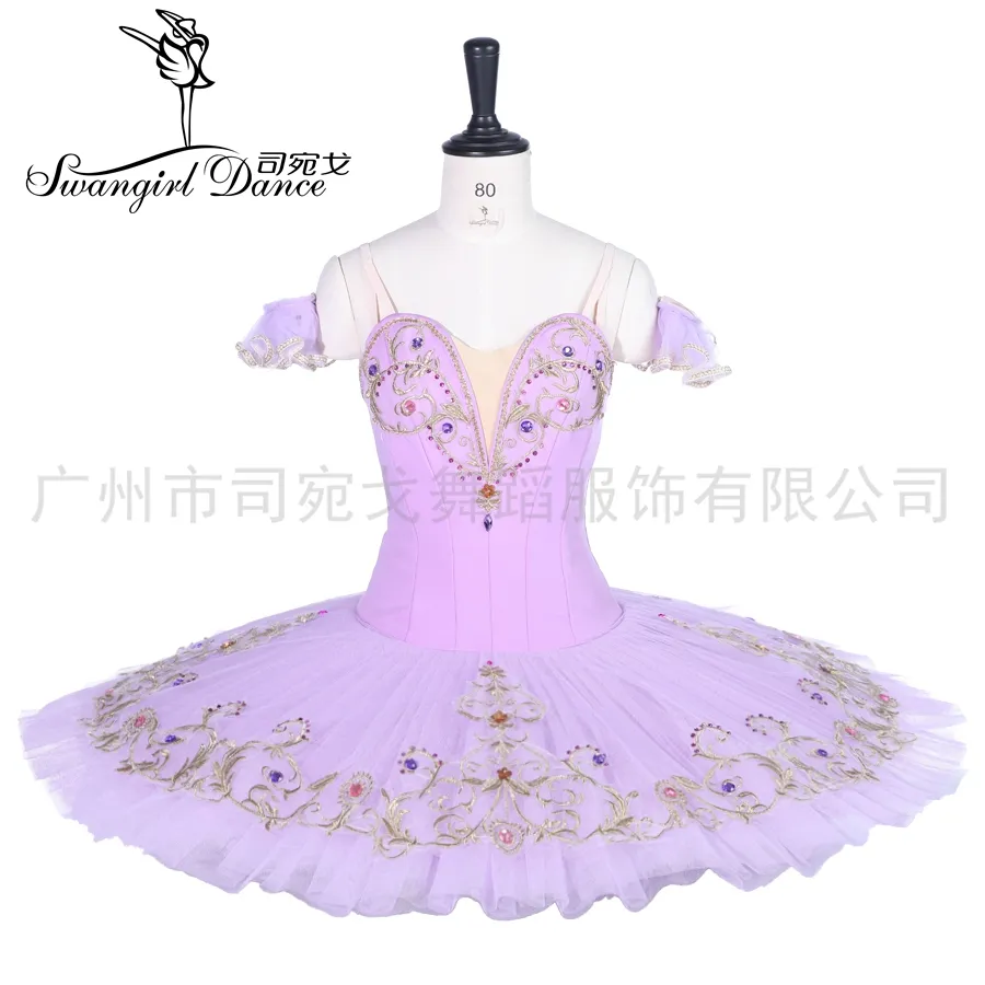 Tutu de ballet professionnel pour femmes, fée lilas, plateau de crêpes, ballerine, performance classique, costume de scène, tutu BT9288